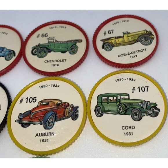 25 Vintage Jello Hostess Coins Automobile Antique Car Chips Picture Wheels - Picture 5 of 14
